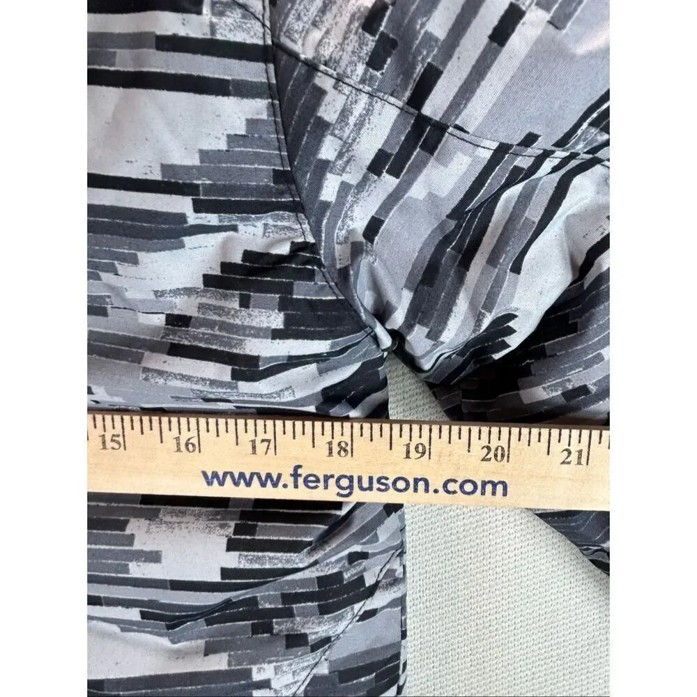 Columbia Youth L Insulated Jacket Gray Black Digital Camo Hooded Puffer Coat